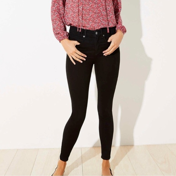 LOFT NWT Black Skinny High Rise Jeans Size 8/29 - Picture 1 of 13
